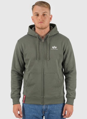 Basic Zip Hoodie -  Dark Olive