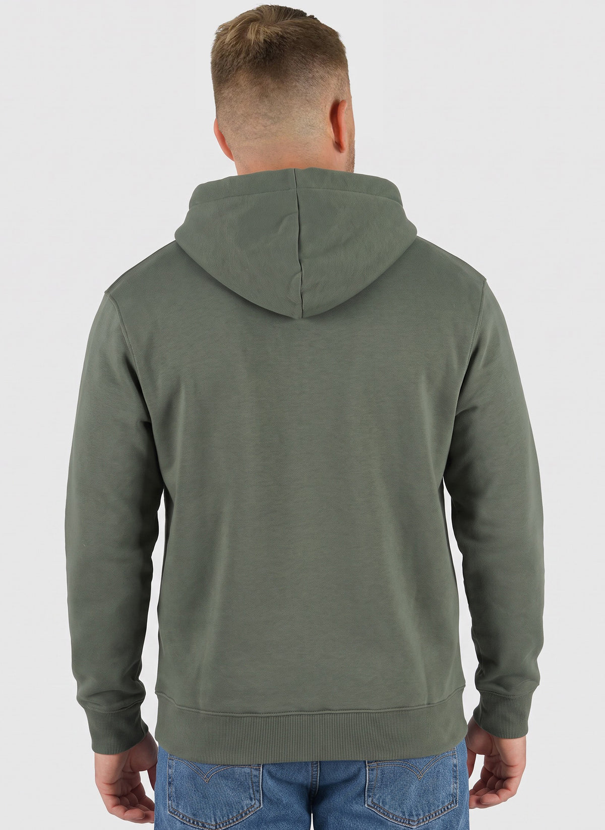 Basic Zip Hoodie -  Dark Olive