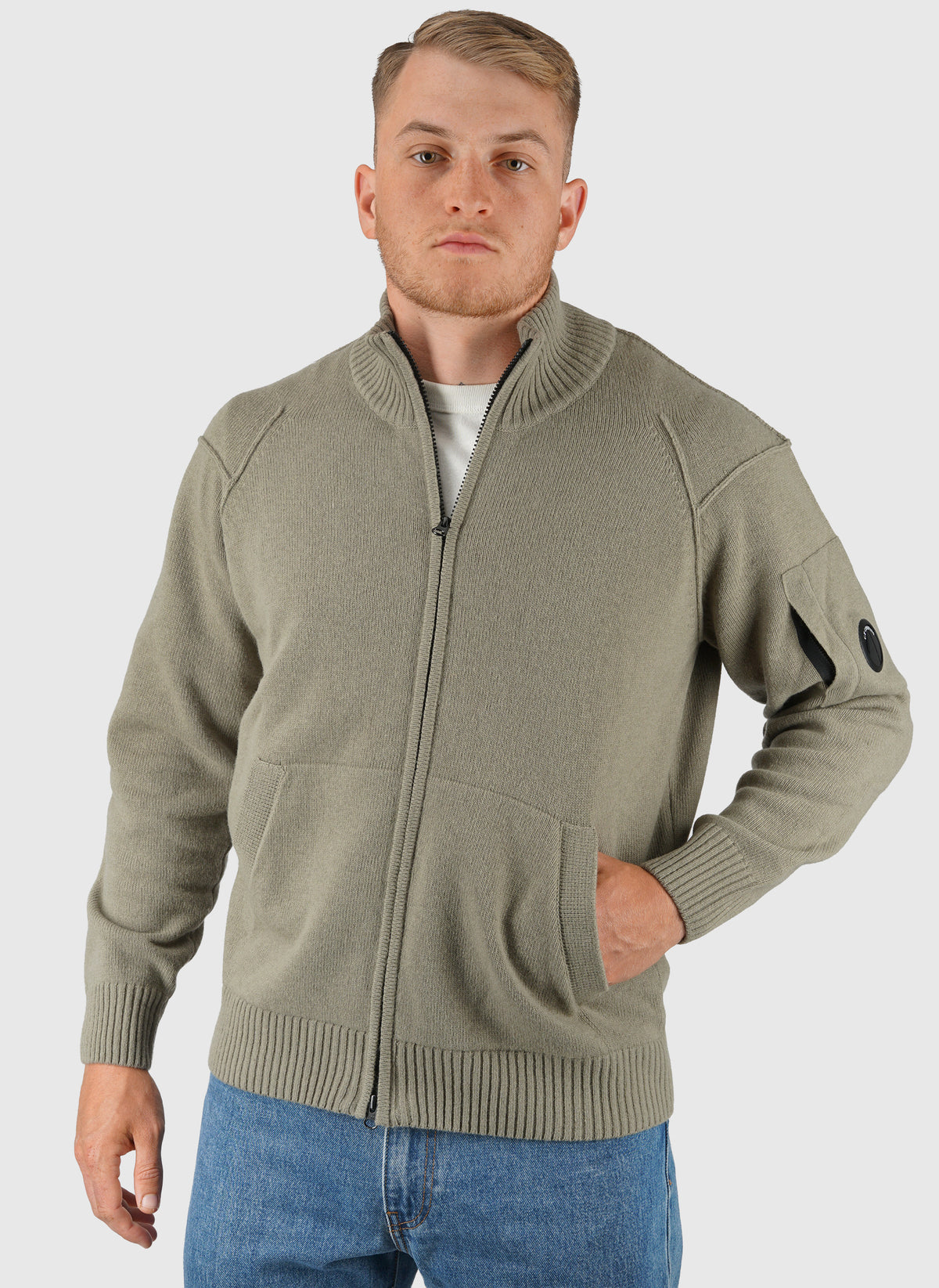 Lambswool Full Zip Sweatshirt - Fallen Rock