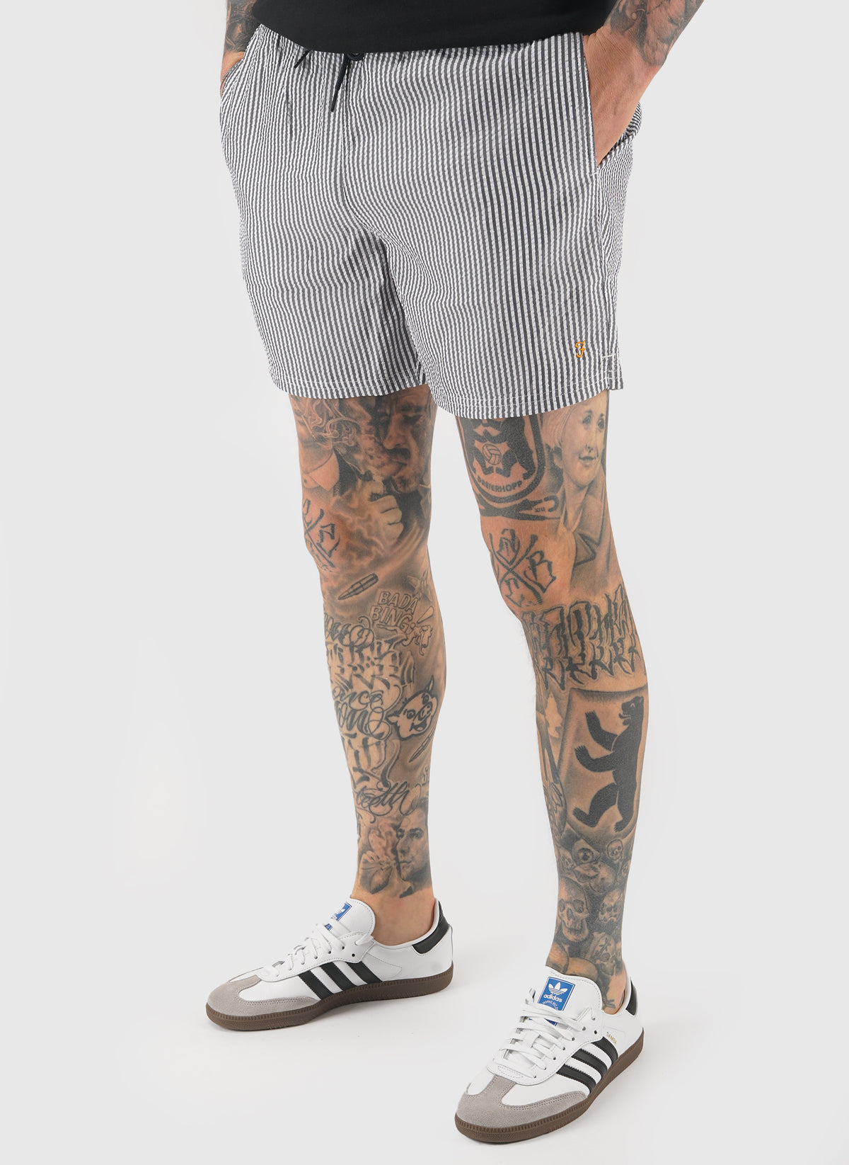 Colbert Seersucker Swim Short - True Navy