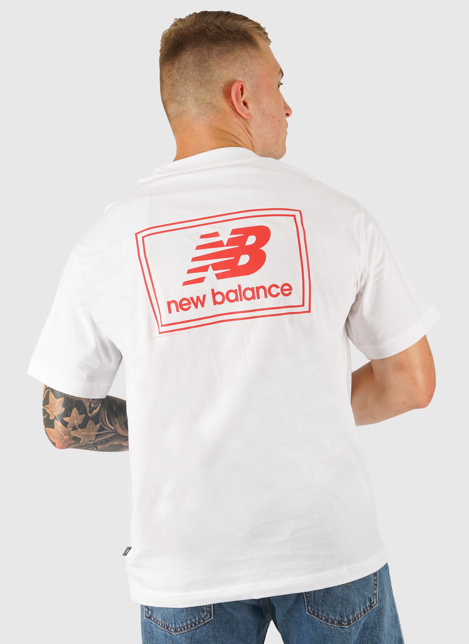 Woven Label T-Shirt - White/Red