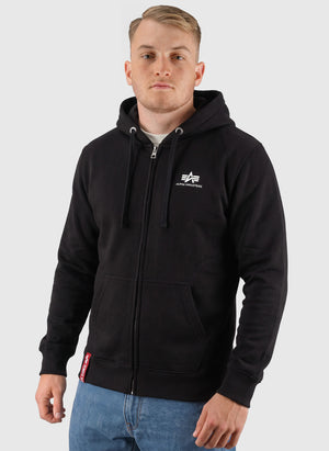 Basic Zip Hoodie -  Black