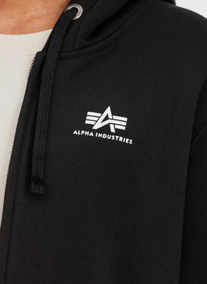 Basic Zip Hoodie -  Black