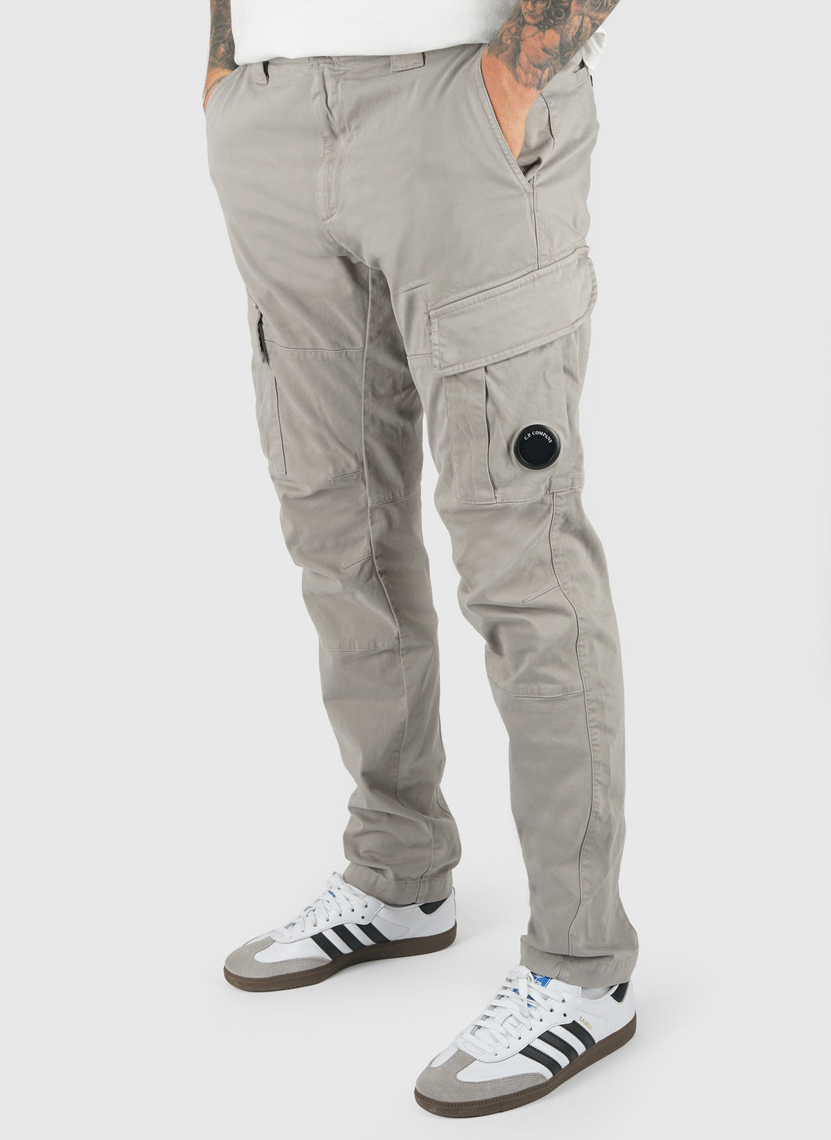 Stretch Satin Cargo Pant - Flint Grey