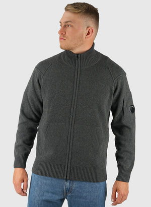 Lambswool Full Zip Sweatshirt - Dark Shadow