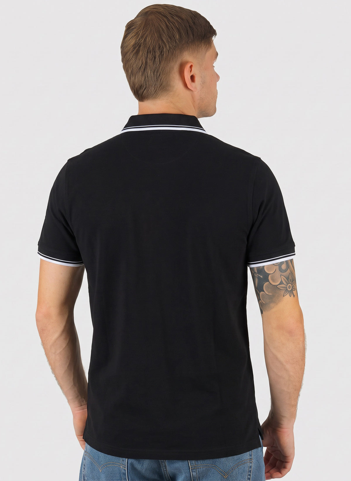 Biella Tipped Poloshirt - Black