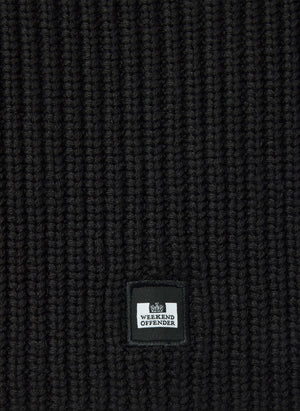 Oden Rib Knit Sturmhaube - Black
