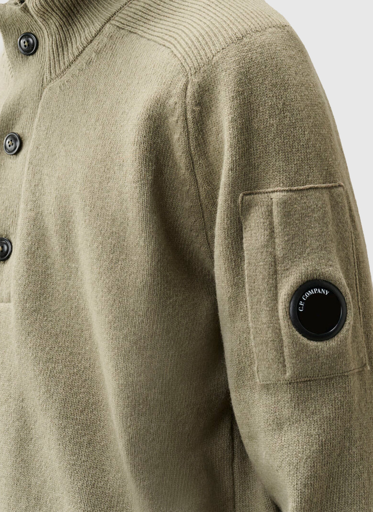 Lambswool Half Button Sweatshirt - Fallen Rock