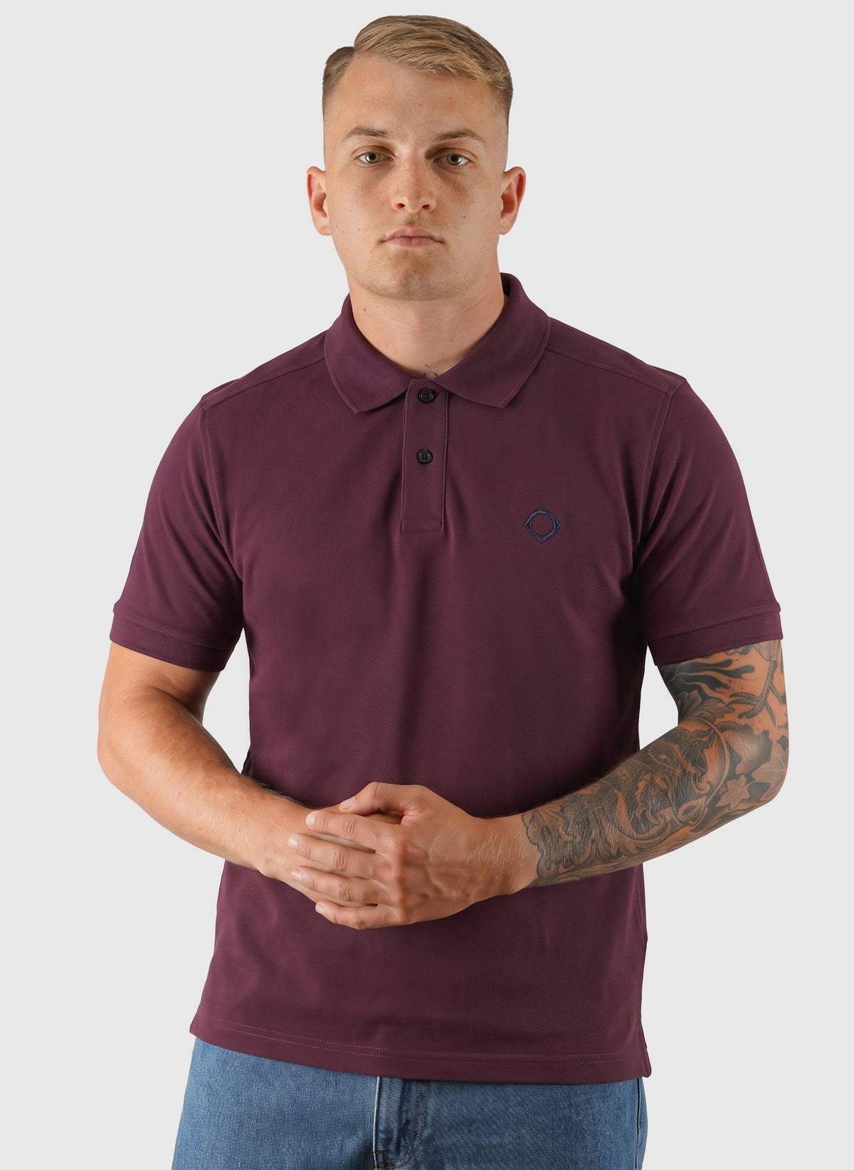 Pique Logo Poloshirt - Wine