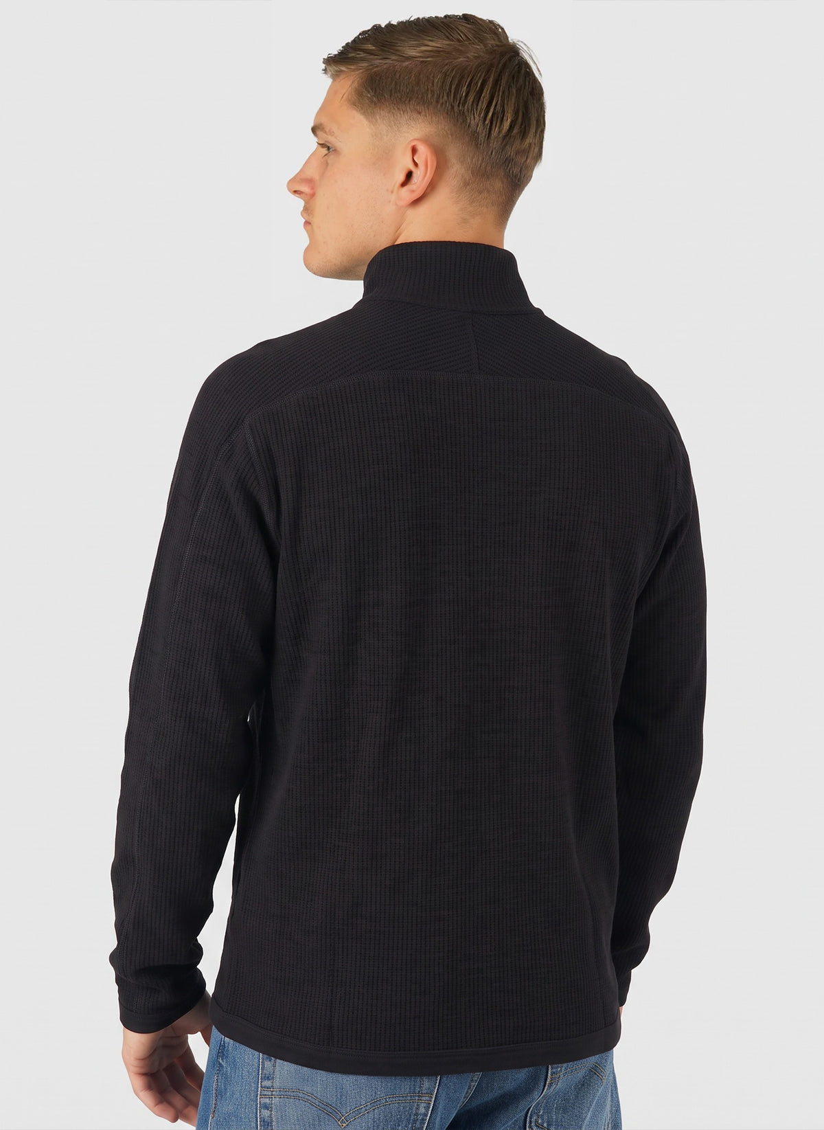 Teno Cotton Military Rib Zip Cardigan - Black