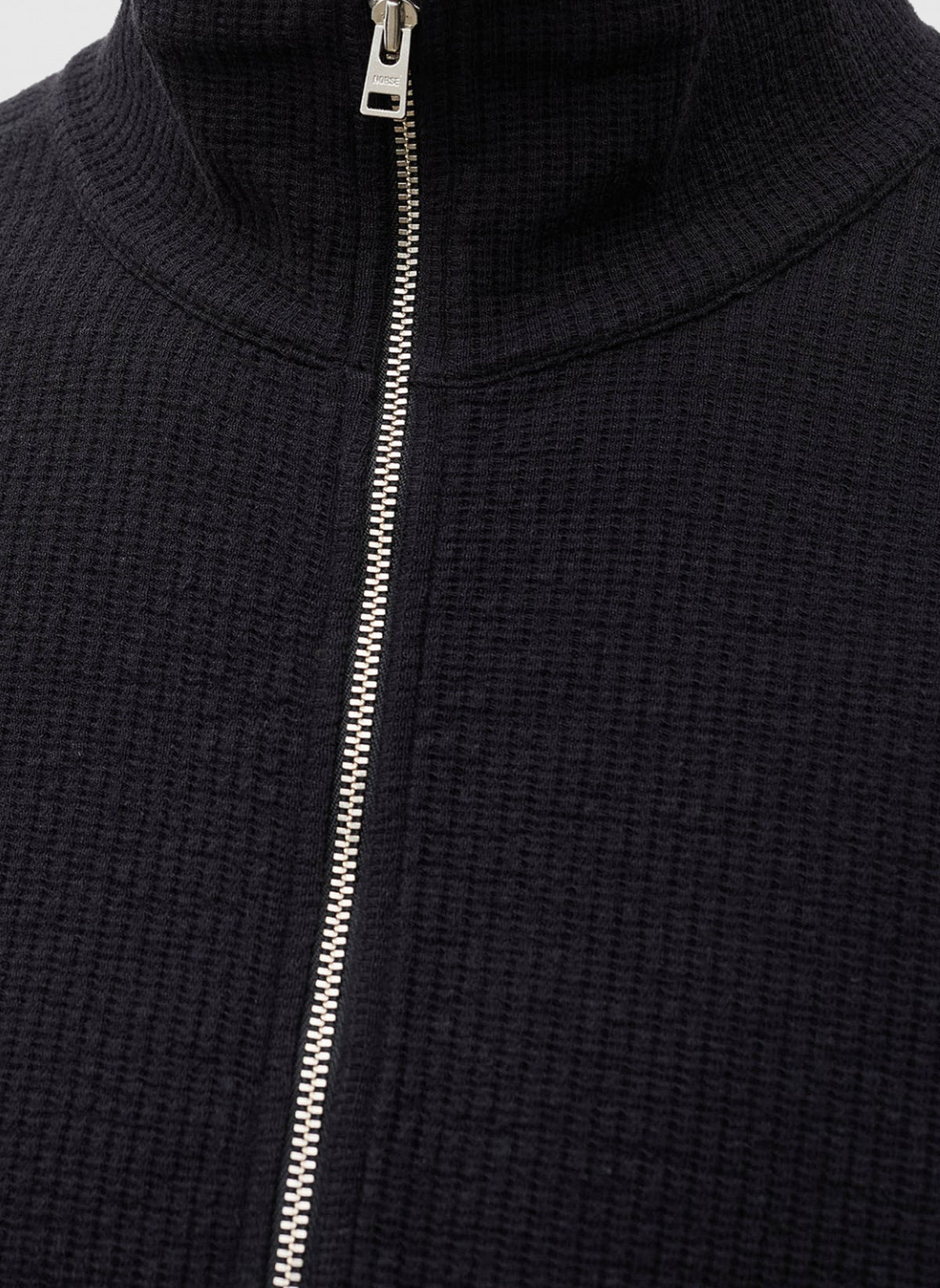 Teno Cotton Military Rib Zip Cardigan - Black