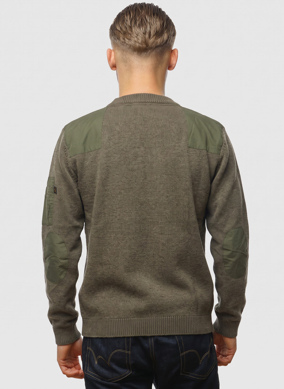 Knitted Utility Sweatshirt - Mud Olive