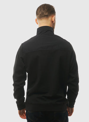 Panelled Hybrid 1/4 Zip - Black Ice