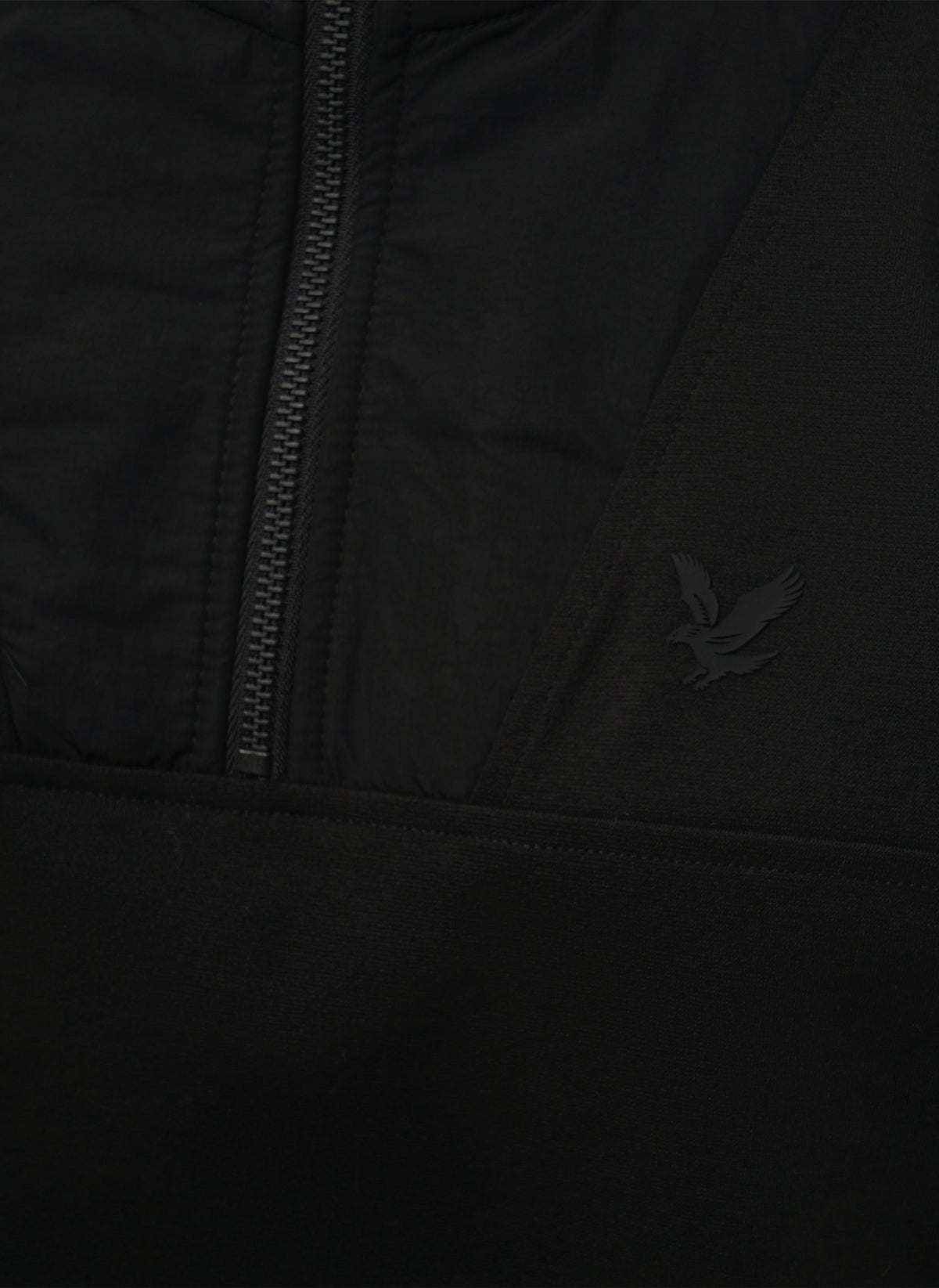 Panelled Hybrid 1/4 Zip - Black Ice