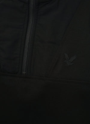 Panelled Hybrid 1/4 Zip - Black Ice
