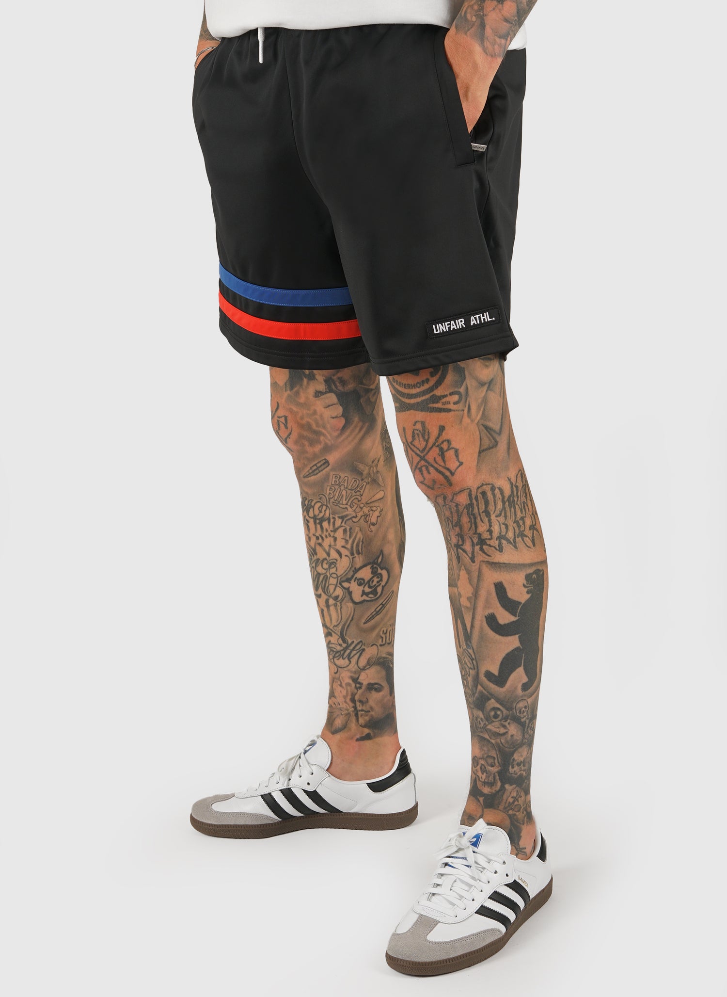 DMWU Athletic Shorts - Black Tricolore
