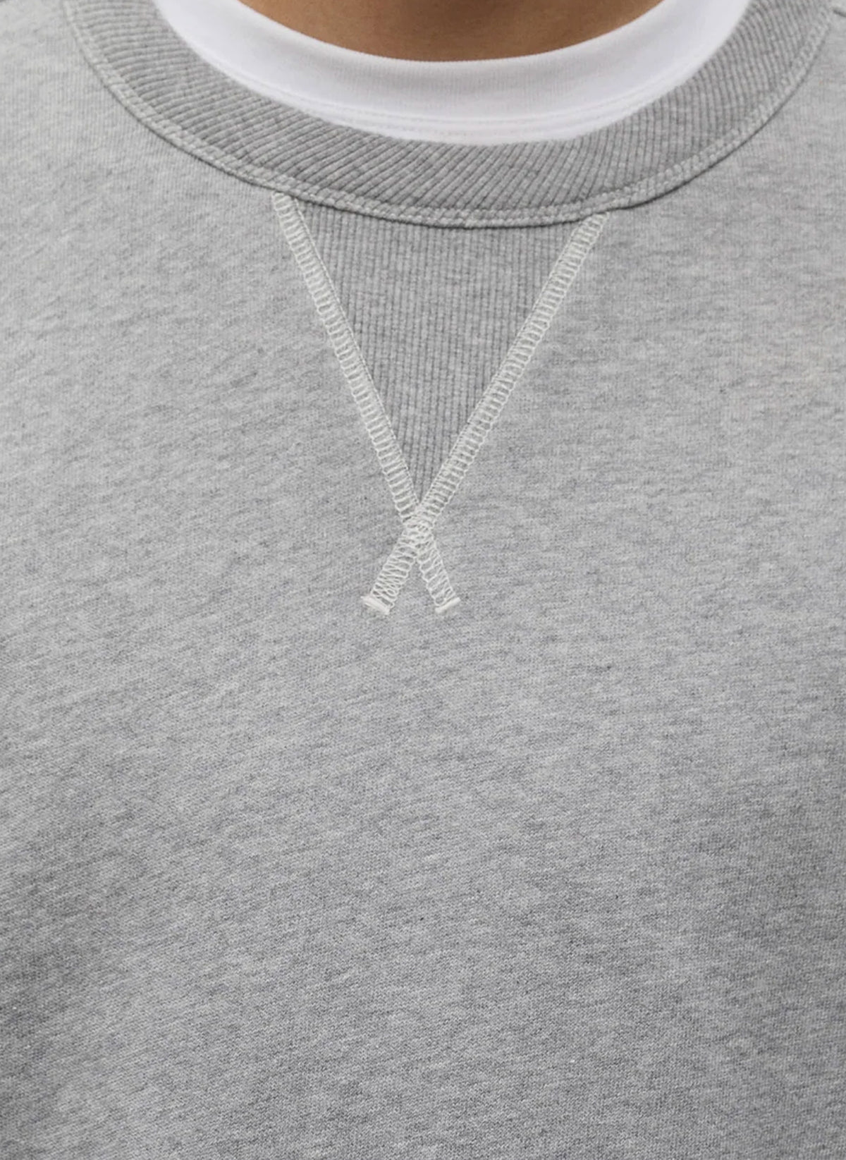 Gilja Brushed Diagonal Fleece Sweatshirt - Grey Melange