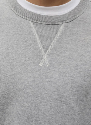 Gilja Brushed Diagonal Fleece Sweatshirt - Grey Melange