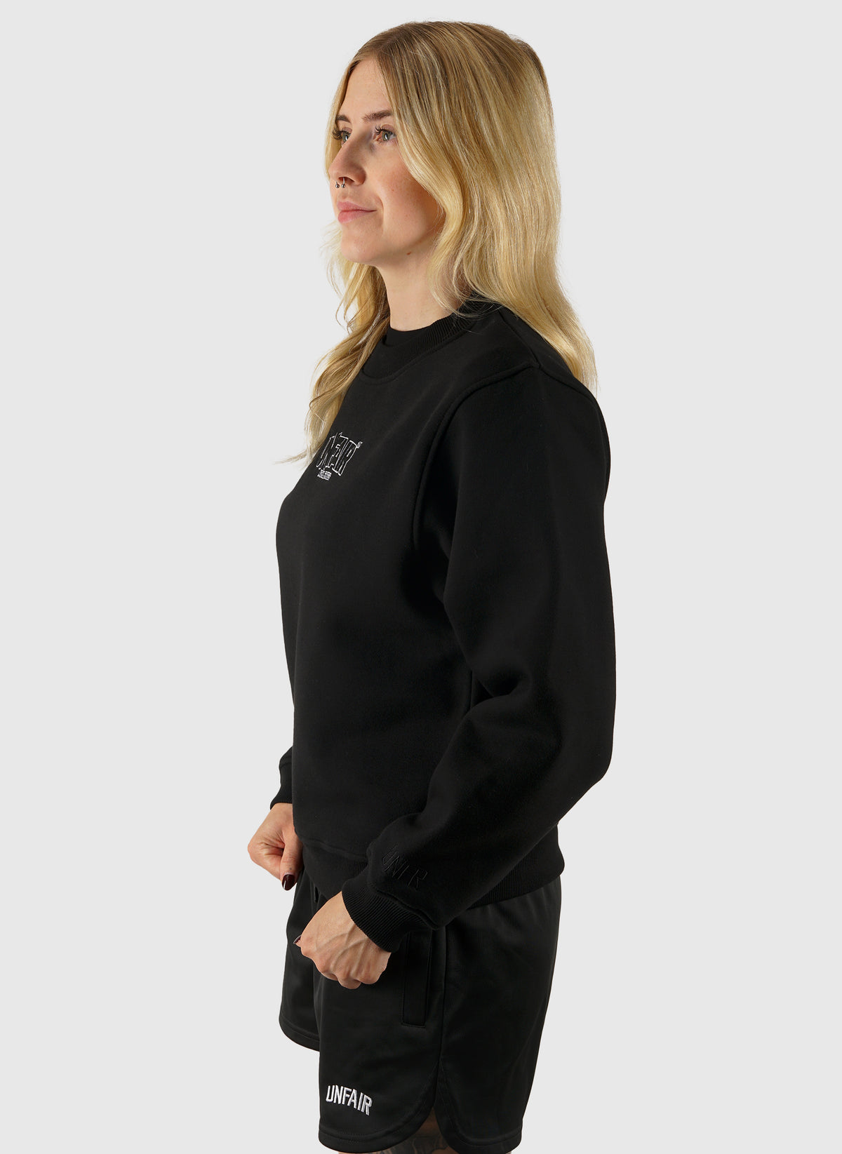 Classic Label Womens Crewneck Sweatshirt - Black