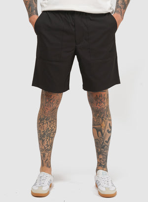 Ezra Fatigue Twill Shorts - Black