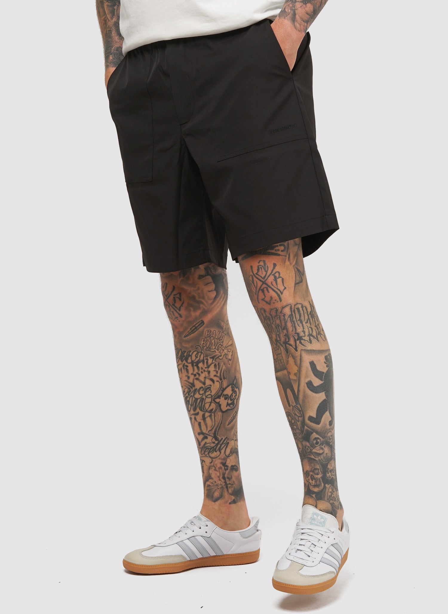 Ezra Fatigue Twill Shorts - Black