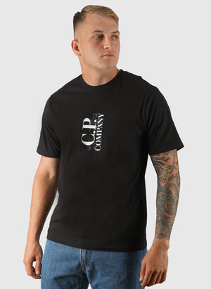 Vertical Logo Jersey T-Shirt - Black