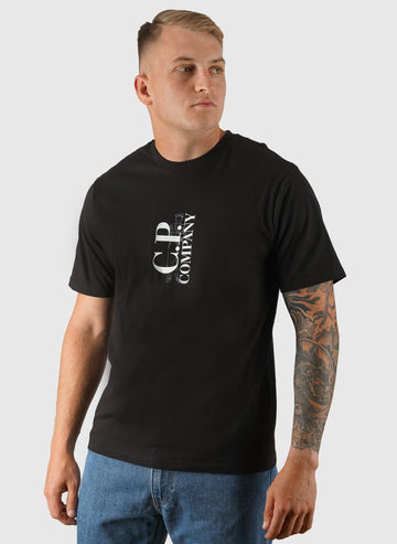 Vertical Logo Jersey T-Shirt - Black