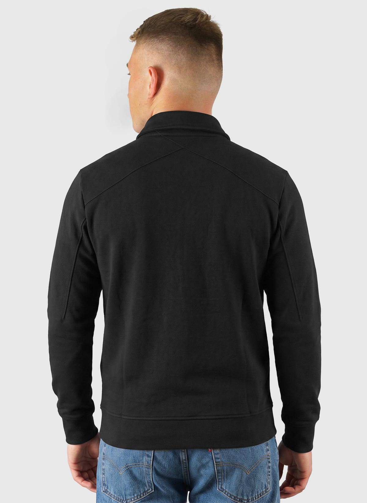 Spread Collar Sweatshirt - Jet Black