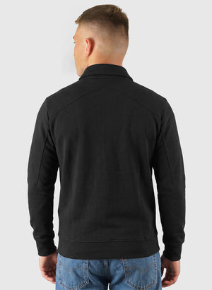 Spread Collar Sweatshirt - Jet Black