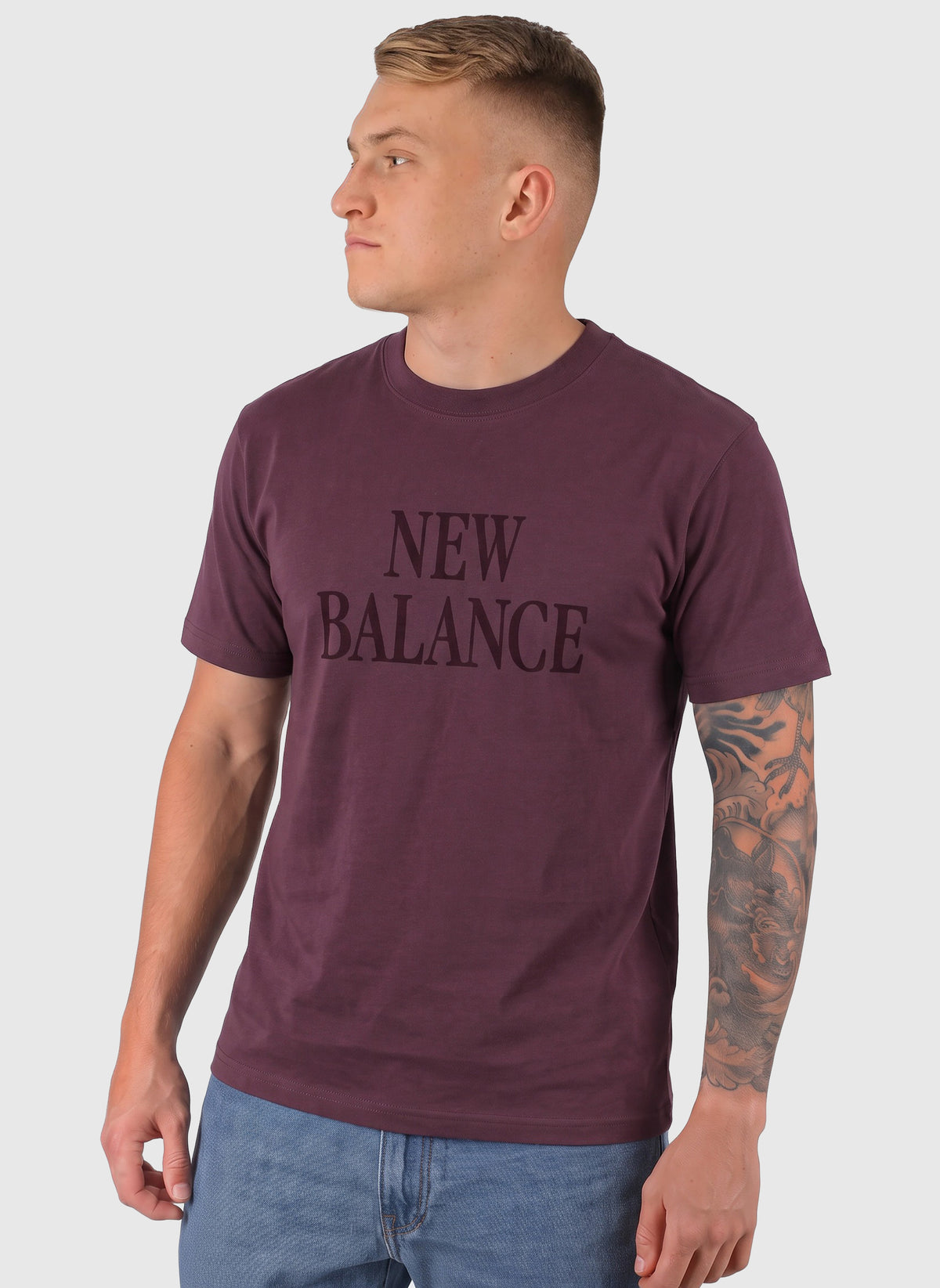 Athletics Flocked Logo T-Shirt - Bordeaux