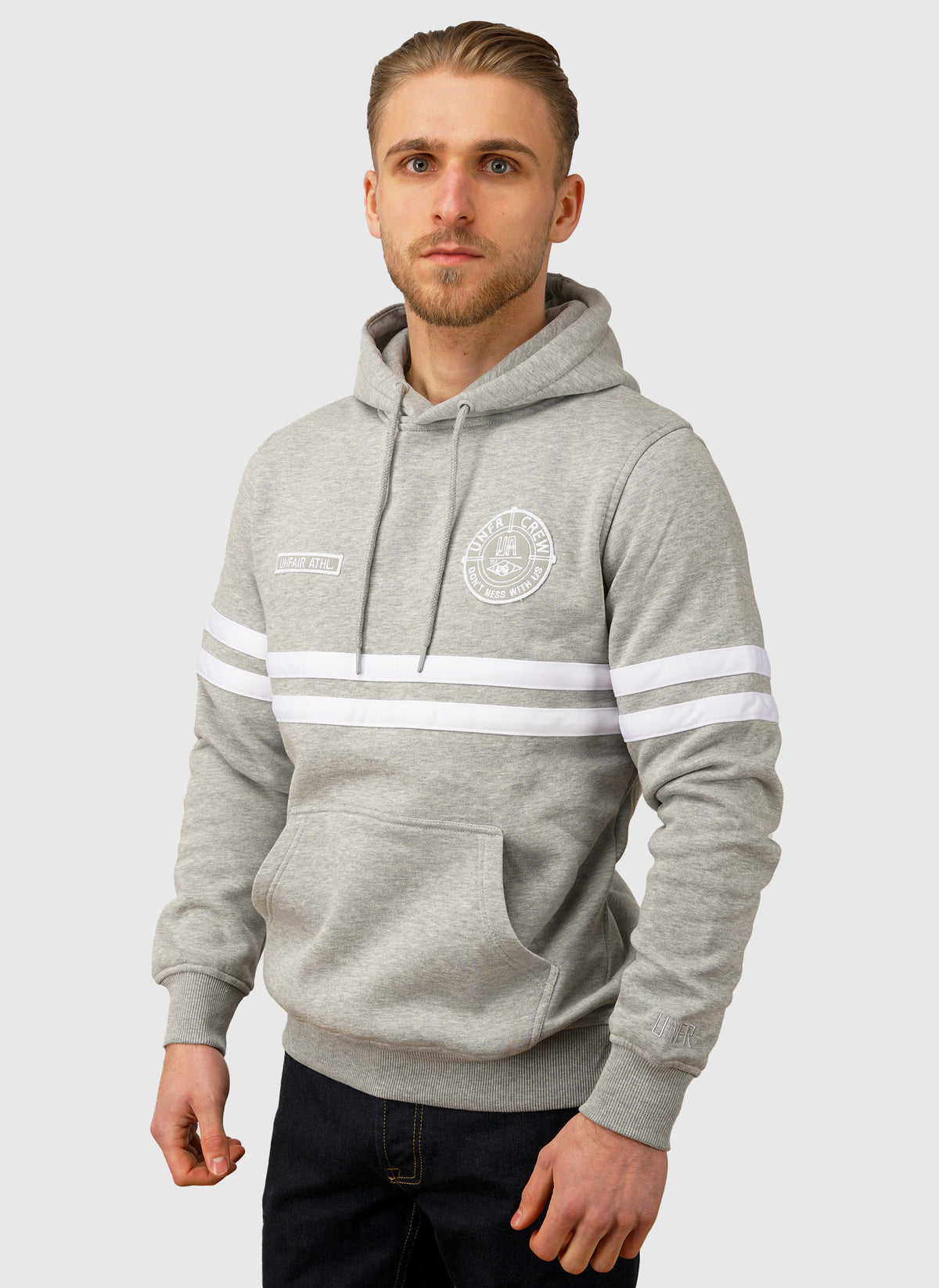 DMWU Hoodie - Grey Melange/White