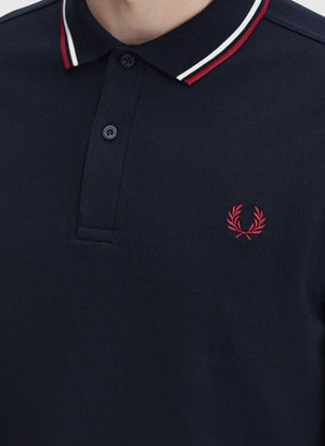 Twin Tipped Poloshirt M3600 - Navy/Snow White/Burnt Red