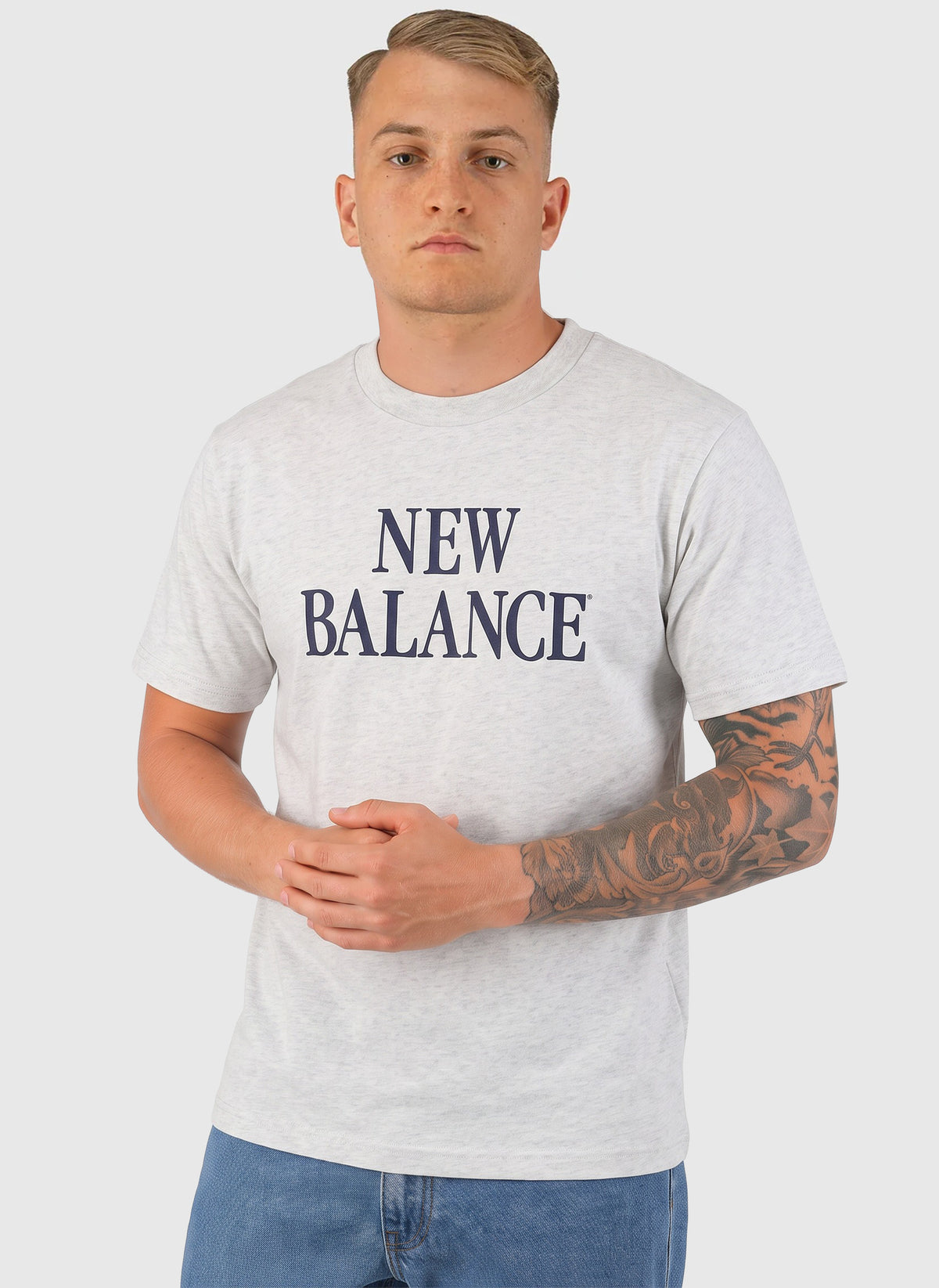 Athletics Flocked Logo T-Shirt - Athletic Grey
