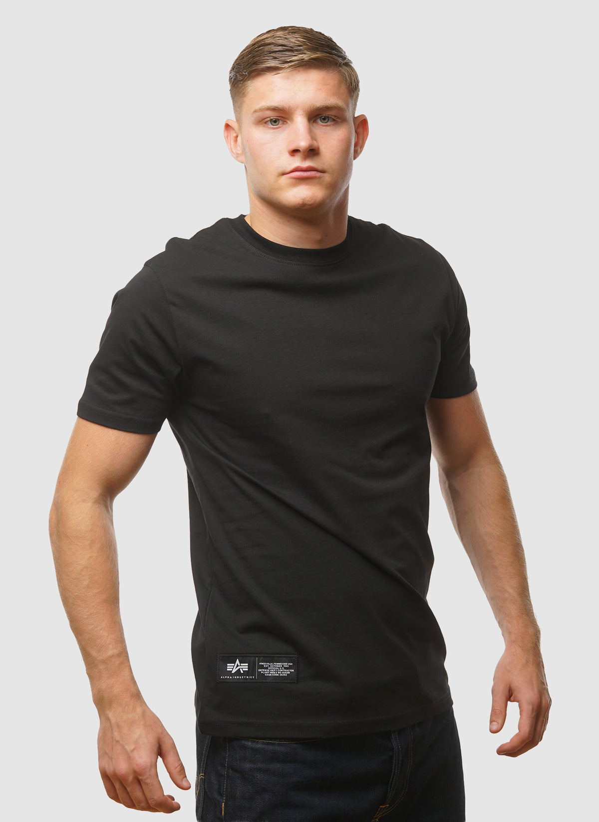 Label Back Print T-Shirt - Black/Black