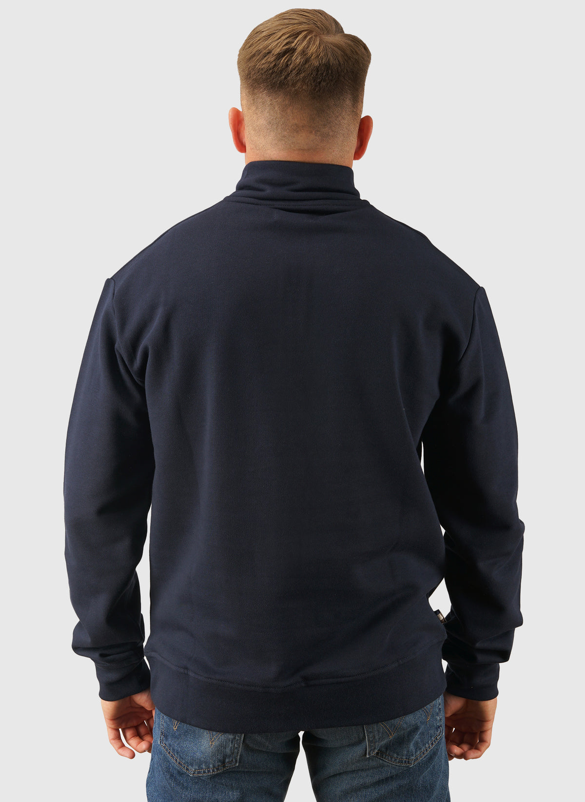 Half Zip Mock Neck - Navy