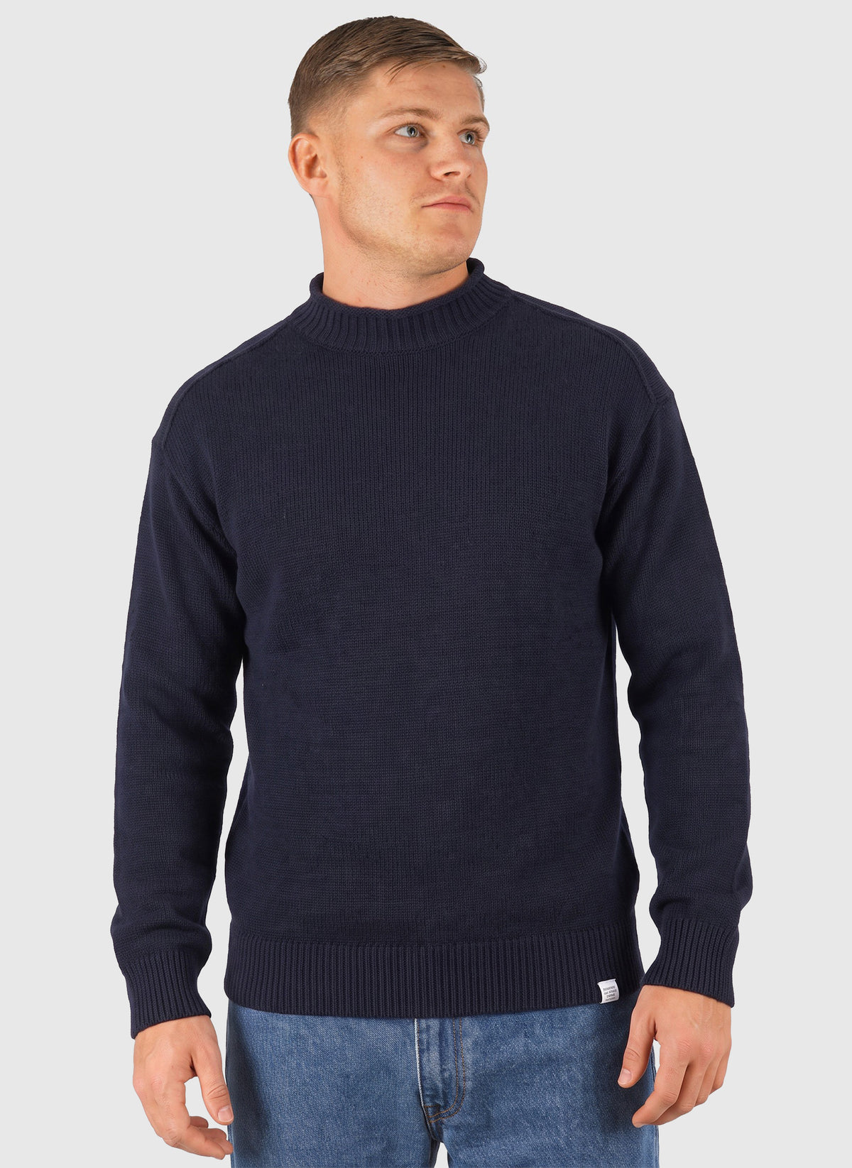 Sagvatnet Wool Roll Neck Sweater - Dark Navy