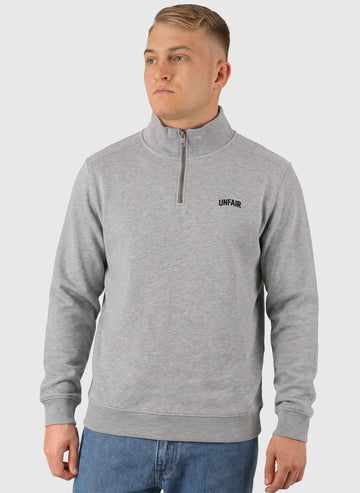 Curved Halfzip Sweatshirt - Grey Melange
