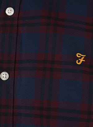 Brewer Check Slim Fit Hemd - Bordeaux