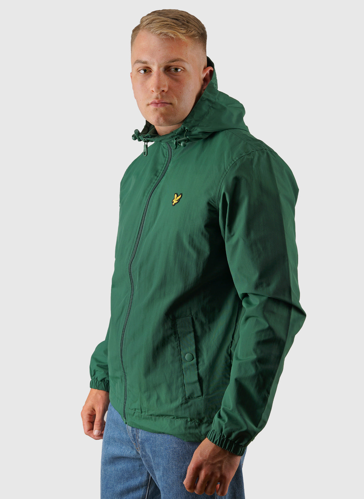 Zip Through Hooded Jacket - Clover Green