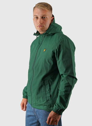 Zip Through Hooded Jacket - Clover Green