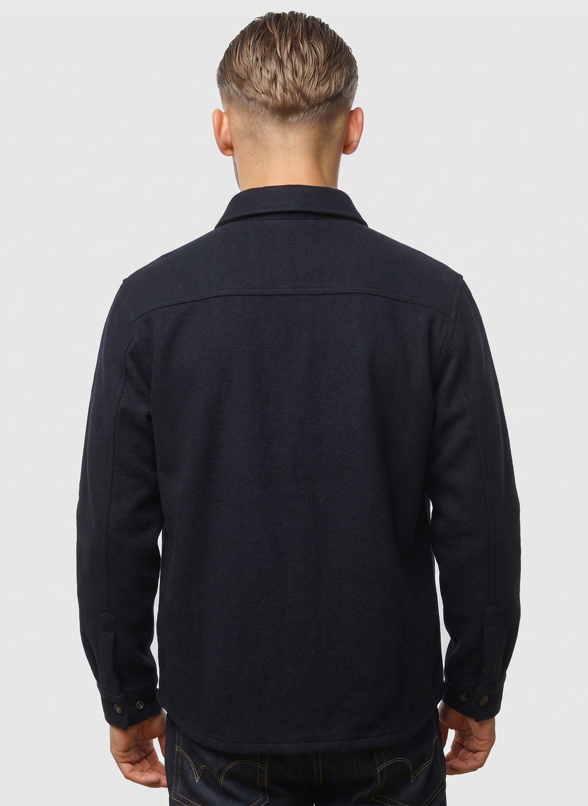Marltown Tailored Wool-Blend Overshirt - Navy Marl