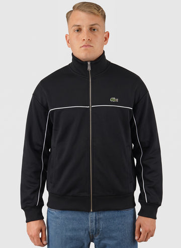 Piqué Zipped Sweatshirt - Black