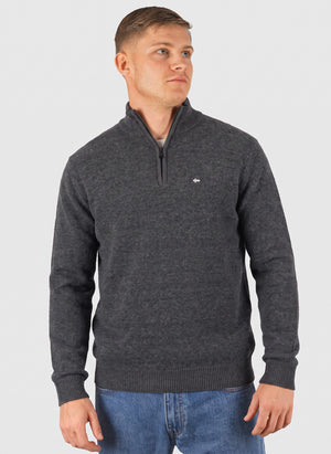 D-Ordin Half Zip Sweatshirt - Dark Grey Melange