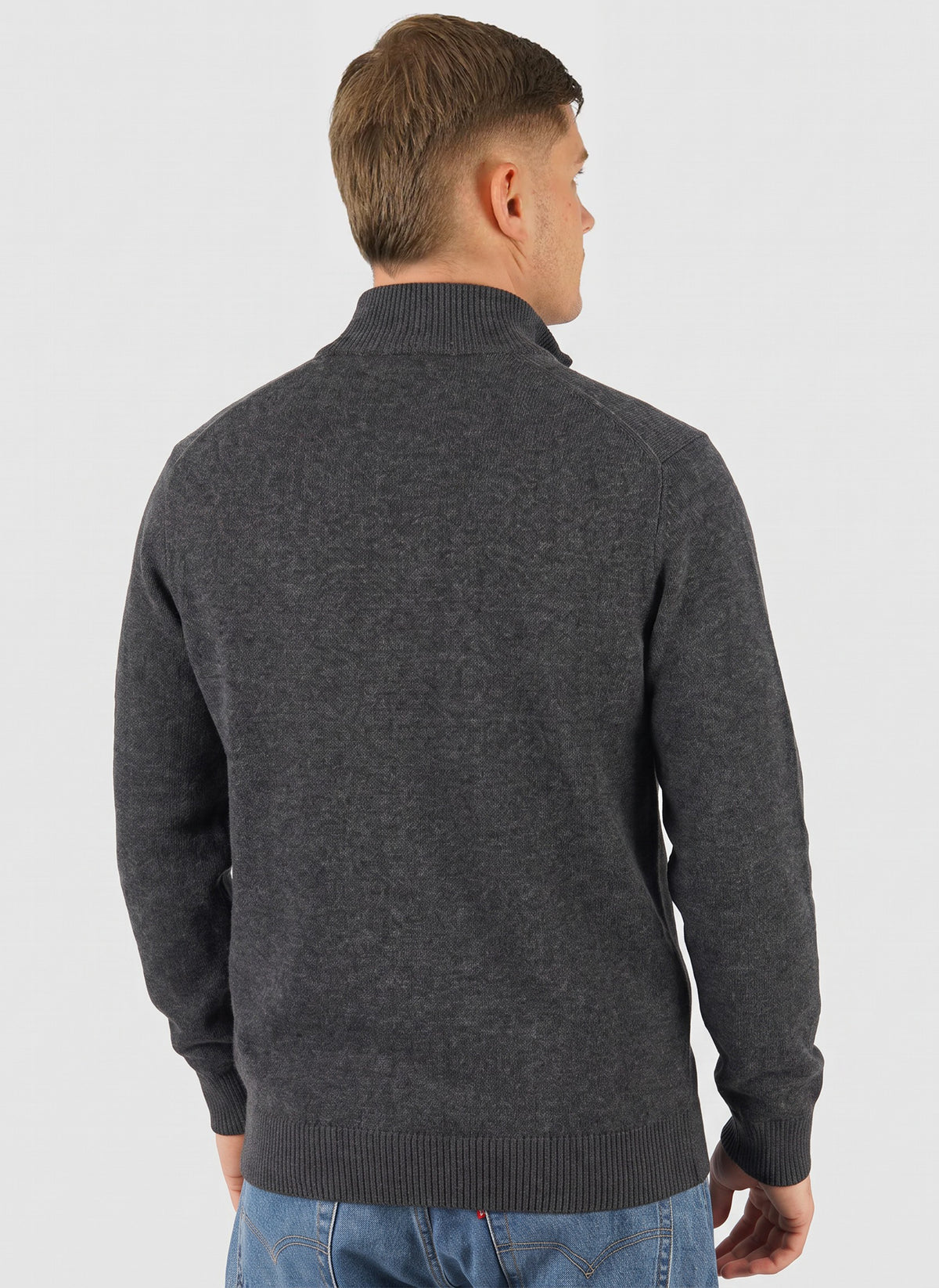 D-Ordin Half Zip Sweatshirt - Dark Grey Melange