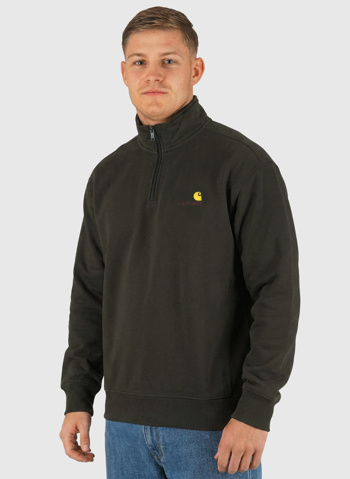 Half Zip American Script Sweatshirt - Raven