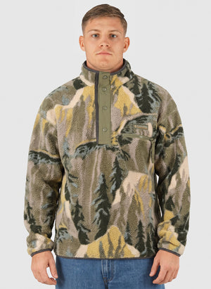 Helvetia II Printed Half Snap Fleece - Stone Green Soarin