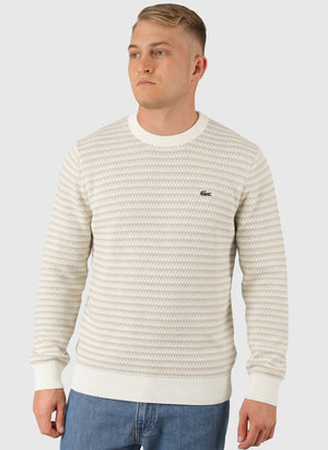 Crewneck Sweatshirt - Beige/Hellgrau/Weiß
