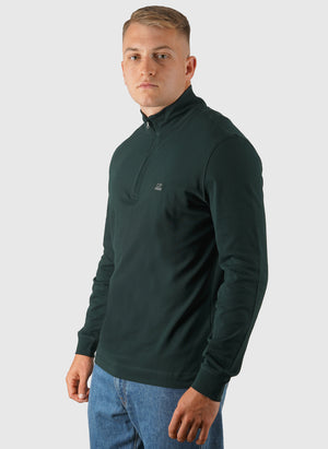 Stretch Piquet 1/2 Zip Long Sleeve Polo - Ponderosa Pine