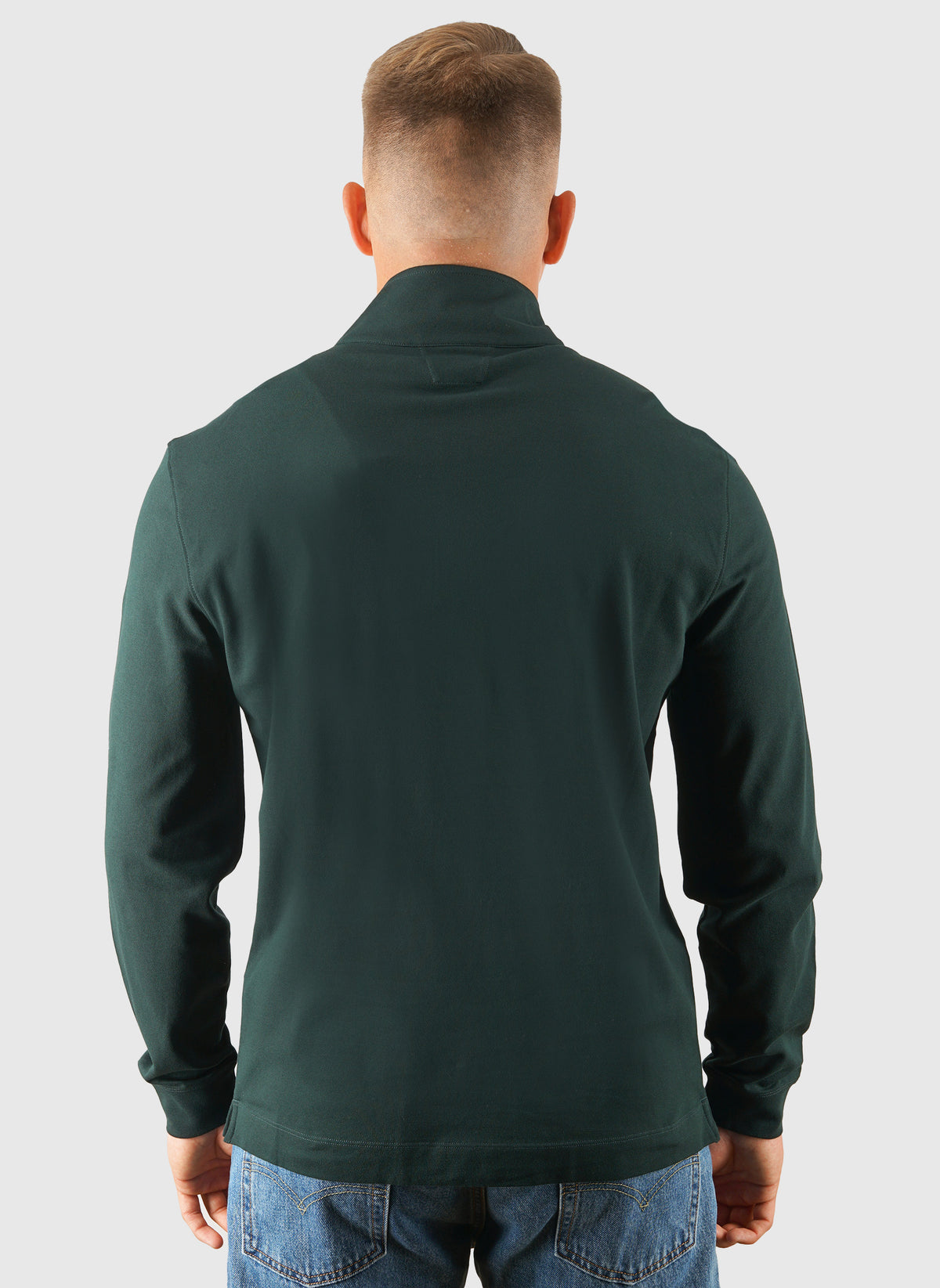 Stretch Piquet 1/2 Zip Long Sleeve Polo - Ponderosa Pine
