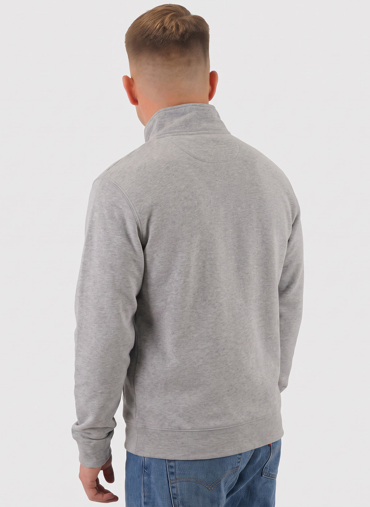 Arnold 1/4 Zip Sweatshirt - Light Grey Marl